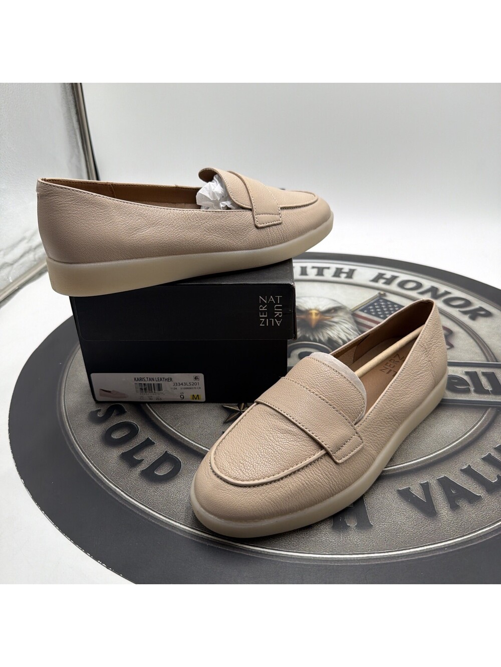Naturalizer Karis Tan Leather Slip-On Comfort Loafer Size 9